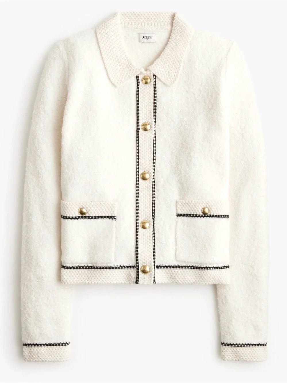 J. Crew Ivory Bouclé Lady Jacket Cardigan Sweater XS